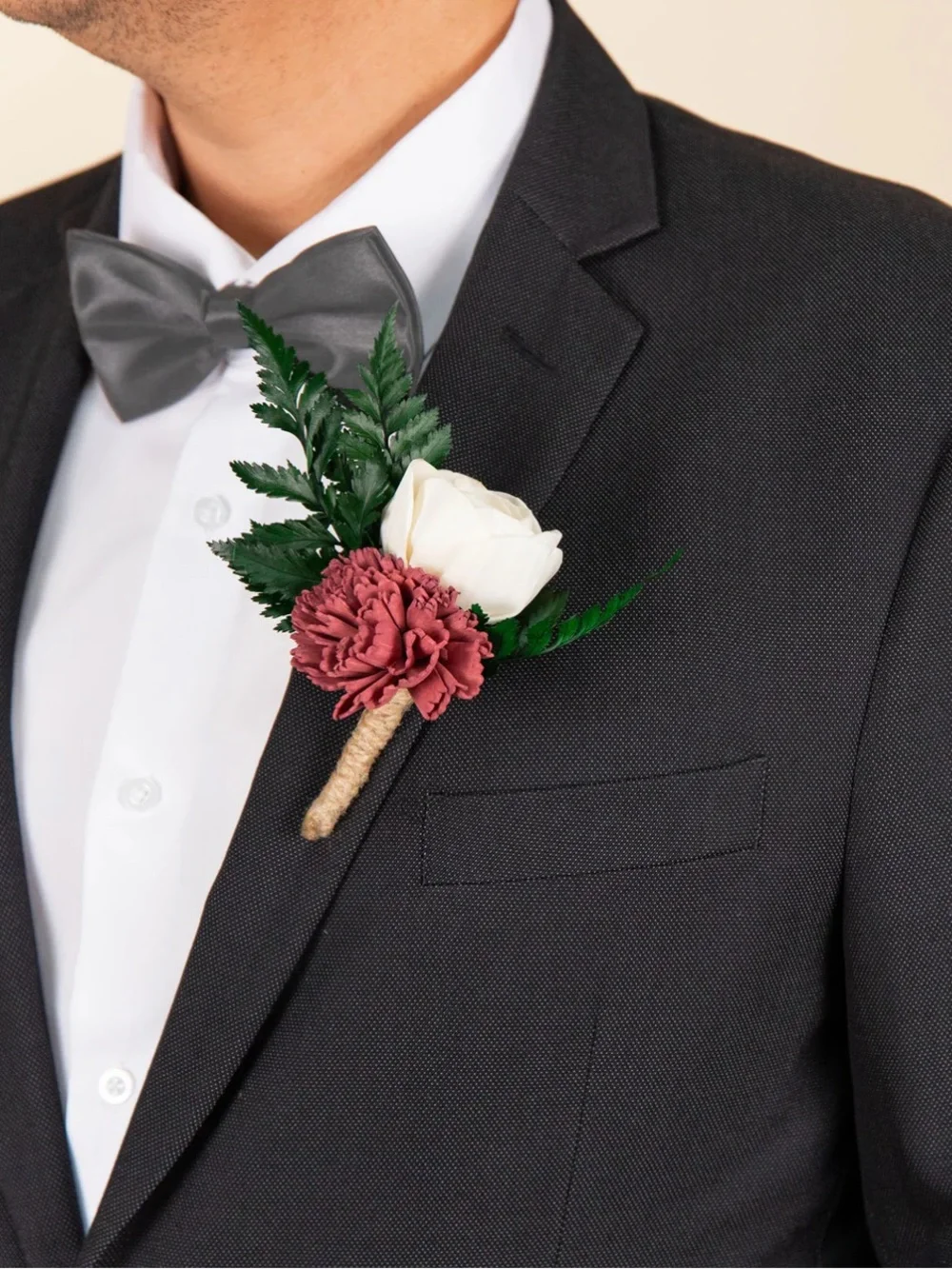 Sola Wood Flowers Romance Boutonnière Set of 3 Flowers